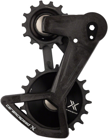 SRAM Ceramic Speed OSPW X Pulley Wheel System - For SRAM Eagle T-Type AXS Rear Derailleur, Black Cage with Black Pulley Wheels