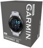 Garmin Forerunner 265 GPS Smartwatch - 46mm Black Bezel with Whitestone Case Whitestone/Tidal Blue Silicone Band