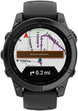 Garmin fenix E Smartwatch - 47mm AMOLED Slate Gray Steel with Black Silicone Band