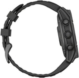 Garmin fenix E Smartwatch - 47mm AMOLED Slate Gray Steel with Black Silicone Band