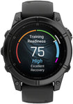 Garmin fenix E Smartwatch - 47mm AMOLED Slate Gray Steel with Black Silicone Band
