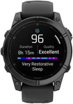 Garmin fenix E Smartwatch - 47mm AMOLED Slate Gray Steel with Black Silicone Band