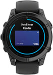 Garmin fenix E Smartwatch - 47mm AMOLED Slate Gray Steel with Black Silicone Band