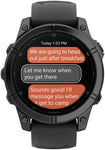 Garmin fenix E Smartwatch - 47mm AMOLED Slate Gray Steel with Black Silicone Band