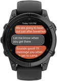 Garmin fenix E Smartwatch - 47mm AMOLED Slate Gray Steel with Black Silicone Band