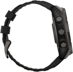 Garmin fenix 8 Smartwatch - 51mm Solar Sapphire Carbon Gray DLC Titanium with Black/Pebble Gray Silicone
