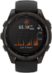 Garmin fenix 8 Smartwatch - 47mm Solar Sapphire Carbon Gray DLC Titanium with Black/Pebble Gray Silicone