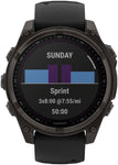 Garmin fenix 8 Smartwatch - 47mm Solar Sapphire Carbon Gray DLC Titanium with Black/Pebble Gray Silicone