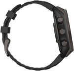 Garmin fenix 8 Smartwatch - 47mm Solar Sapphire Carbon Gray DLC Titanium with Black/Pebble Gray Silicone