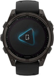 Garmin fenix 8 Smartwatch - 47mm Solar Sapphire Carbon Gray DLC Titanium with Black/Pebble Gray Silicone