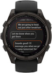 Garmin fenix 8 Smartwatch - 47mm Solar Sapphire Carbon Gray DLC Titanium with Black/Pebble Gray Silicone