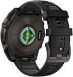 Garmin fenix 8 Smartwatch - 47mm Solar Sapphire Carbon Gray DLC Titanium with Black/Pebble Gray Silicone