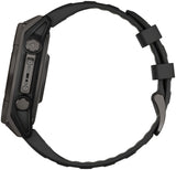 Garmin fenix 8 Smartwatch - 47mm Solar Sapphire Carbon Gray DLC Titanium with Black/Pebble Gray Silicone