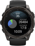 Garmin fenix 8 Smartwatch - 51mm AMOLED Sapphire Carbon Gray DLC Titanium with Black/Pebble Gray Silicone