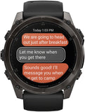 Garmin fenix 8 Smartwatch - 51mm AMOLED Sapphire Carbon Gray DLC Titanium with Black/Pebble Gray Silicone