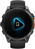 Garmin fenix 8 Smartwatch - 47mm AMOLED Sapphire Carbon Gray DLC Titanium with Black/Pebble Gray Silicone