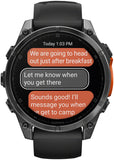 Garmin fenix 8 Smartwatch - 47mm AMOLED Sapphire Carbon Gray DLC Titanium with Black/Pebble Gray Silicone