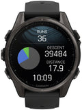Garmin fenix 8 Smartwatch - 43mm AMOLED Sapphire Carbon Gray DLC Titanium with Black/Pebble Gray Silicone