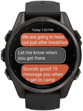 Garmin fenix 8 Smartwatch - 43mm AMOLED Sapphire Carbon Gray DLC Titanium with Black/Pebble Gray Silicone