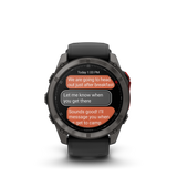 Garmin fenix 8, 51 mm, MicroLED, Sapphire, Carbon Gray DLC Titanium with Black/Pebble Gray Silicone Band
