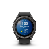 Garmin fenix 8, 51 mm, MicroLED, Sapphire, Carbon Gray DLC Titanium with Black/Pebble Gray Silicone Band