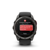Garmin fenix 8, 51 mm, MicroLED, Sapphire, Carbon Gray DLC Titanium with Black/Pebble Gray Silicone Band