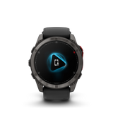 Garmin fenix 8, 51 mm, MicroLED, Sapphire, Carbon Gray DLC Titanium with Black/Pebble Gray Silicone Band