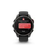 Garmin fēnix 8 Pro – 47 mm, AMOLED, Sapphire, Carbon Gray DLC Titanium with Black/Pebble Gray Silicone Band