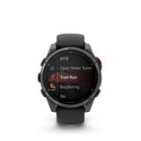 Garmin fēnix 8 Pro – 47 mm, AMOLED, Sapphire, Carbon Gray DLC Titanium with Black/Pebble Gray Silicone Band