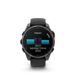 Garmin fēnix 8 Pro – 47 mm, AMOLED, Sapphire, Carbon Gray DLC Titanium with Black/Pebble Gray Silicone Band