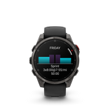 Garmin fēnix 8 Pro – 47 mm, AMOLED, Sapphire, Carbon Gray DLC Titanium with Black/Pebble Gray Silicone Band