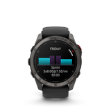 Garmin fēnix 8 Pro – 51 mm, AMOLED, Sapphire, Carbon Gray DLC Titanium with Black/Pebble Gray Silicone Band