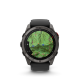 Garmin fēnix 8 Pro – 51 mm, AMOLED, Sapphire, Carbon Gray DLC Titanium with Black/Pebble Gray Silicone Band