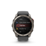 Garmin fēnix 8 Pro – 51 mm, AMOLED, Sapphire, Titanium with Graphite/Black Silicone Band