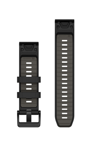 Garmin QuickFit 22 Watch Bands, Black/Pebble Gray Silicone