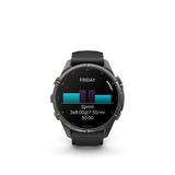 Garmin fenix 9 Pro – 43 mm Carbon Gray DLC Titanium with Black/Pebble Gray Silicone Band