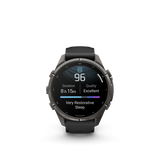 Garmin fenix 9 Pro – 43 mm Carbon Gray DLC Titanium with Black/Pebble Gray Silicone Band