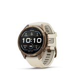 Garmin fenix 9 Pro – 43 mm Autumn Gold Titanium with Cream/French Gray Silicone Band