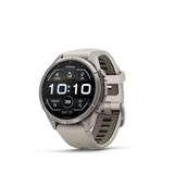 Garmin fenix 9 Pro – 43 mm Titanium with Fog Gray/Dark Sandstone Silicone Band