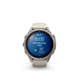 Garmin fenix 9 Pro – 43 mm Titanium with Fog Gray/Dark Sandstone Silicone Band