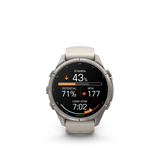 Garmin fenix 9 Pro – 43 mm Titanium with Fog Gray/Dark Sandstone Silicone Band
