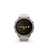 Garmin fenix 9 Pro – 43 mm Titanium with Fog Gray/Dark Sandstone Silicone Band