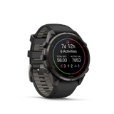 Garmin fenix 9 Pro – 47 mm Carbon Gray DLC Titanium with Black/Pebble Gray Silicone Band