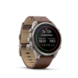 Garmin fenix 9 Pro – inReach, 47 mm Titanium with Walnut Leather Band