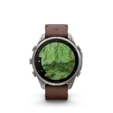 Garmin fenix 9 Pro – inReach, 47 mm Titanium with Walnut Leather Band