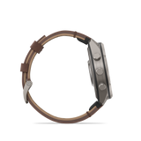Garmin fenix 9 Pro – inReach, 47 mm Titanium with Walnut Leather Band