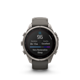 Garmin fenix 9 Pro – Solar, 47 mm Titanium with Pebble Gray/Silver Gray Silicone Band
