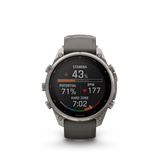 Garmin fenix 9 Pro – Solar, 47 mm Titanium with Pebble Gray/Silver Gray Silicone Band