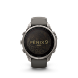 Garmin fenix 9 Pro – Solar, 47 mm Titanium with Pebble Gray/Silver Gray Silicone Band