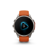Garmin fenix 9 Pro – 47 mm Titanium with Autumn Orange/Spark Orange Silicone Band